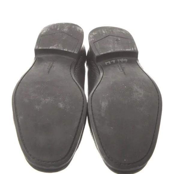 Salvatore Ferragamo Bravo Pebbled Buckle Strap Loafer Solid Black Size 9.5 D - Picture 4 of 4